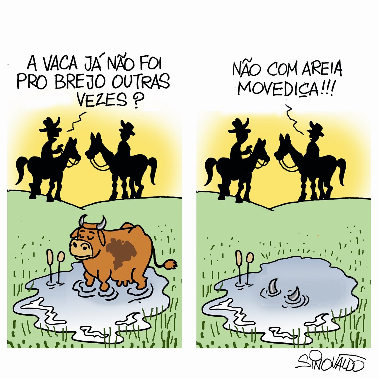Resultado de imagem para vaca no brejo charges