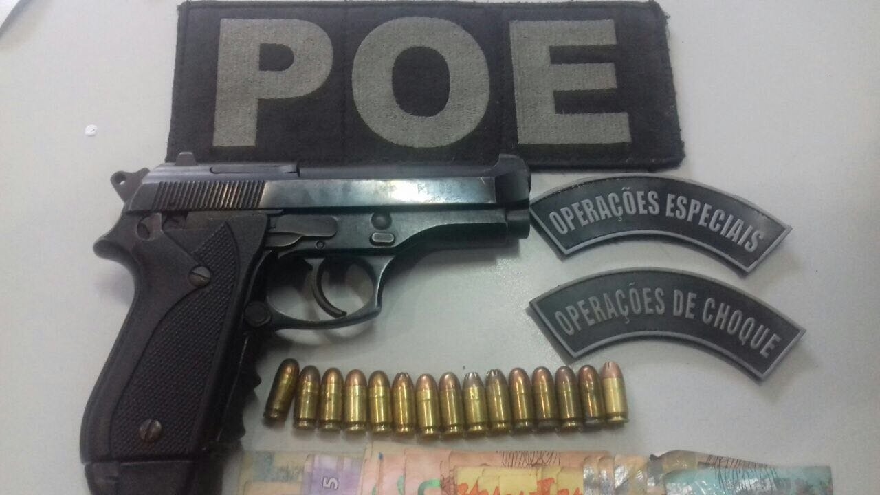 Homem é preso ao ser flagrado com pistola .380 no bairro Vila