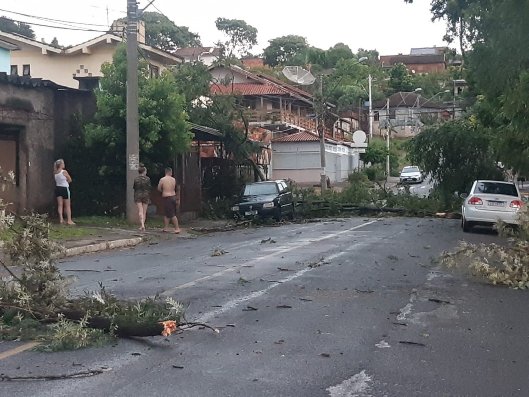 Ventos fortes e chuva causam estragos na região na tarde deste domingo