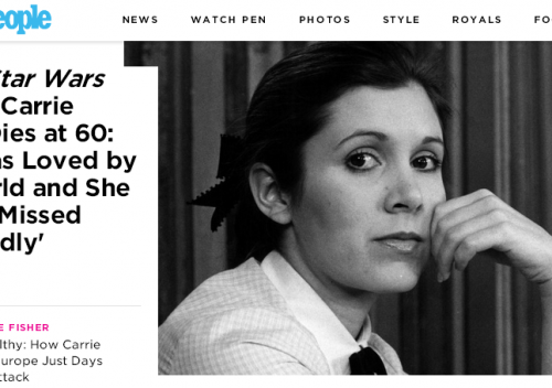 Atriz Carrie Fisher, a princesa Leia de Star Wars