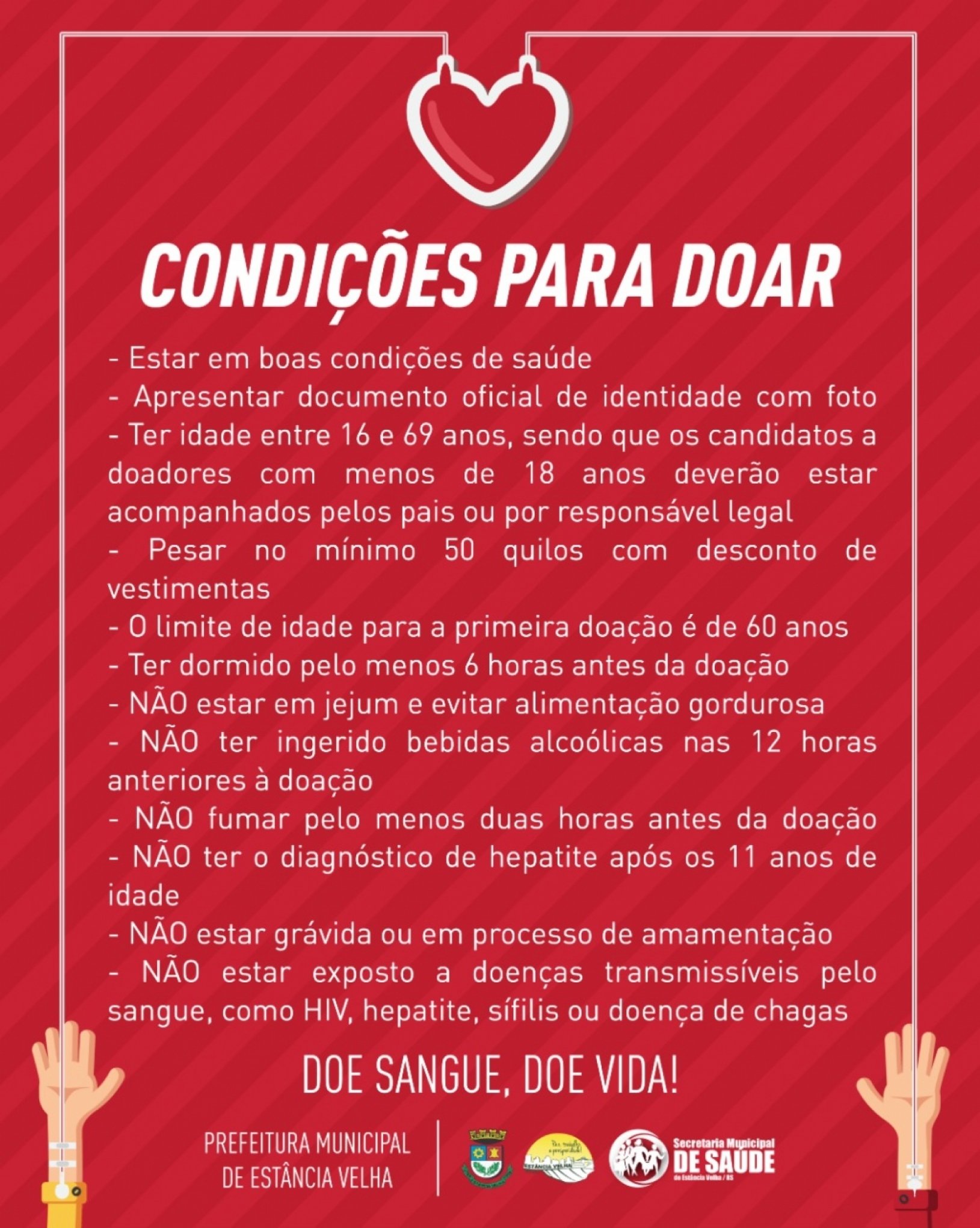 Condições para doação de sangue