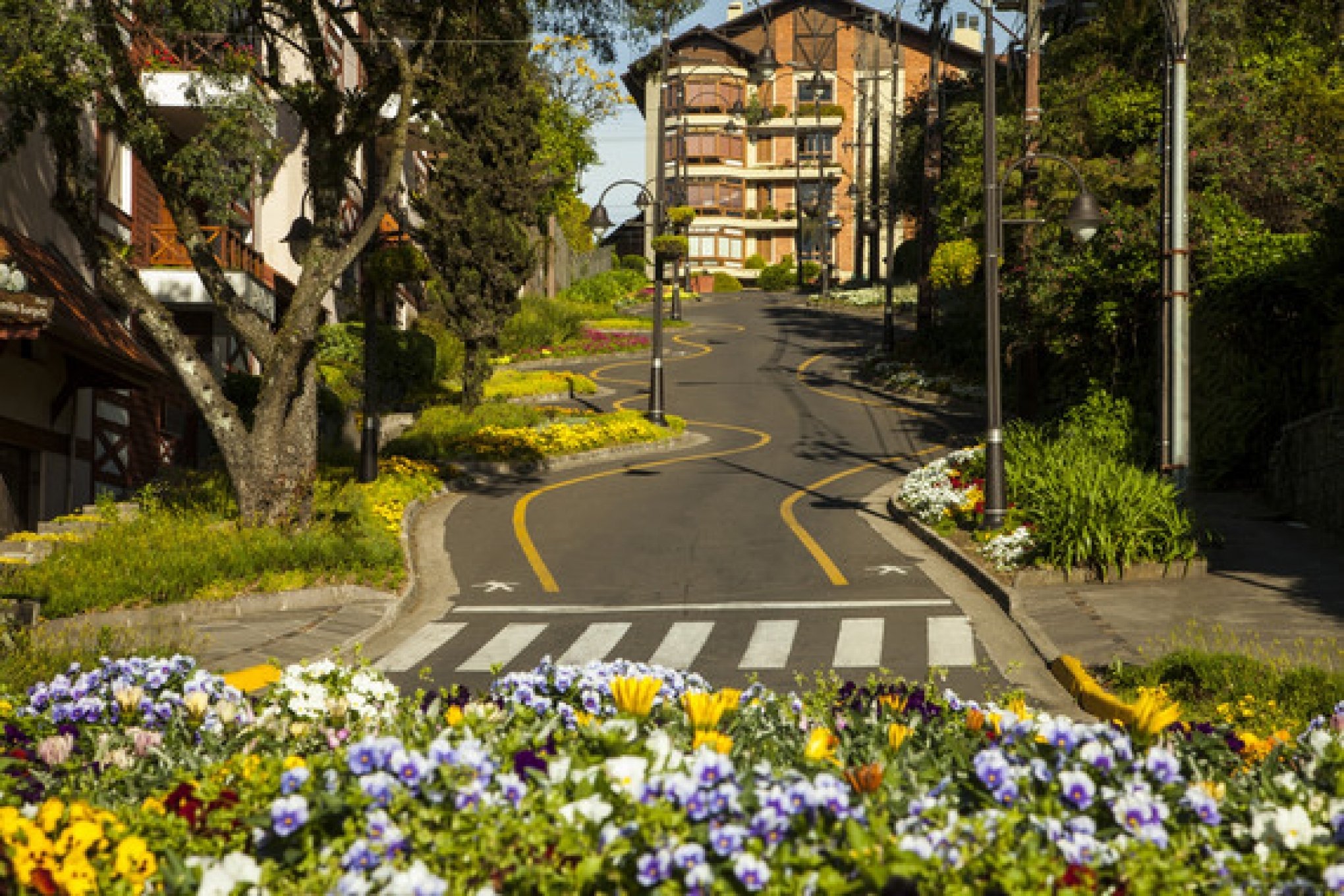 Rua Torta tem atraído muitos visitantes e se tornou ponto turístico em Gramado