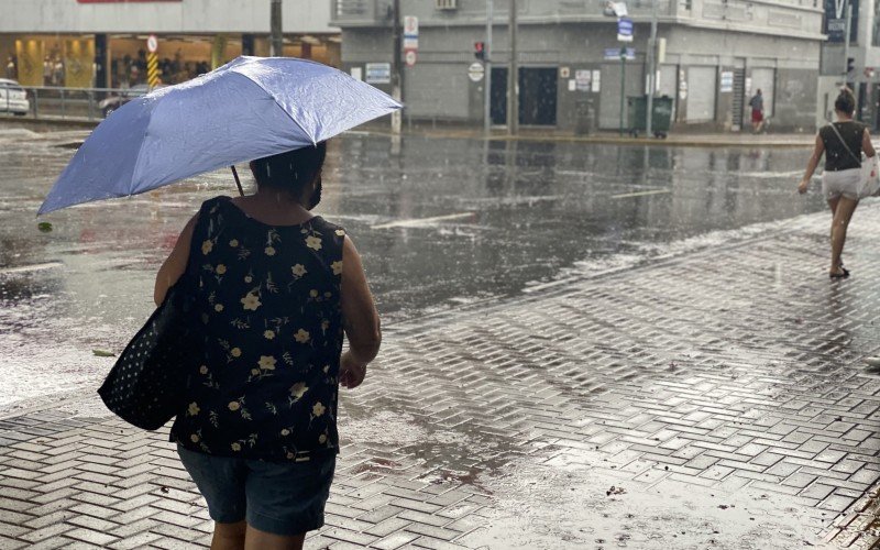 Semana termina com chuva forte e risco de queda de granizo no RS