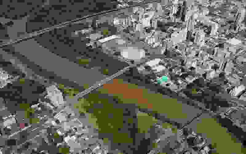 Imagem aérea do Rio dos Sinos, na altura de São Leopoldo 