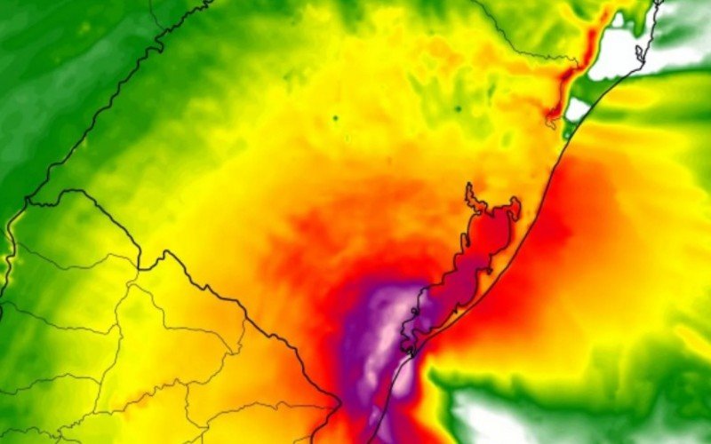 Projeção de vento ajuda a ilustrar a provável trajetória do ciclone junto à costa gaúcha: ingresso será pelo sul nesta terça-feira | abc+