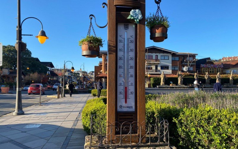 Termômetros em Gramado registram a chegada do frio