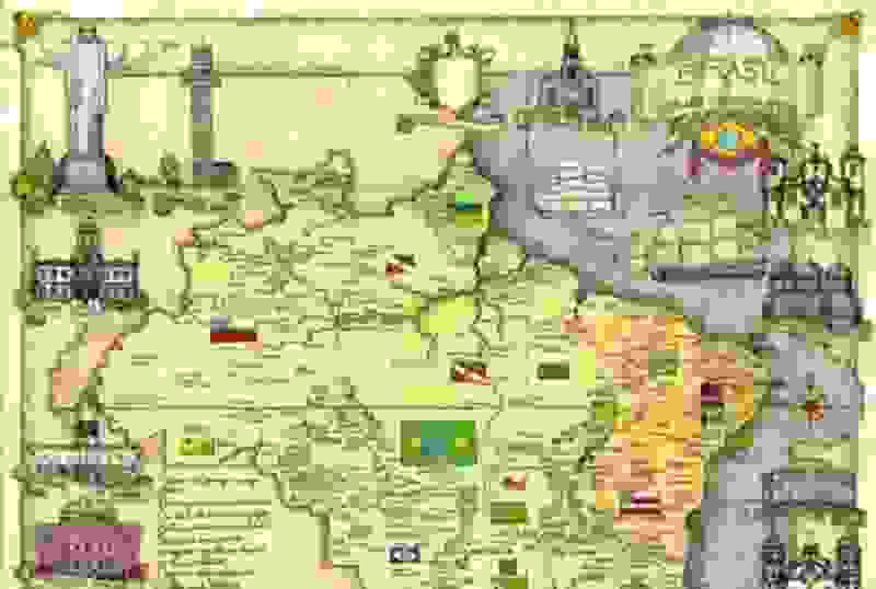 Exposição com mapas no Olivas de Gramado