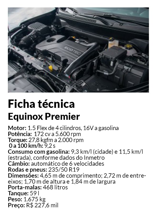 Ficha técnica do Chevrolet Equinox 1.5 2022