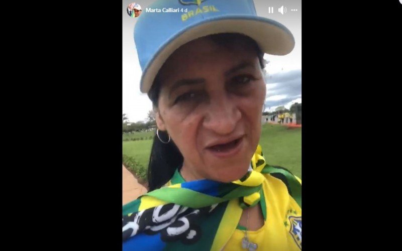 Marta Regina Calliari, servidora da Guarda Municipal de Gravataí, publicou vídeo nas redes sociais no dia dos atos criminosos em Brasília