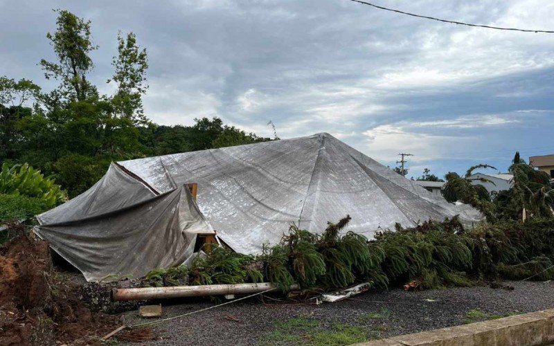 Imagens mostram destruiÃ§Ã£o causada por tempestade em Harmonia