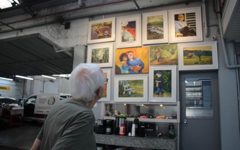 Da mecânica aos quadros: fundador da Schimitão Auto Center é artista plástico há 46 anos