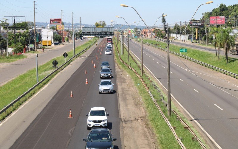 Estreitamento de pista para serviços de manutenção asfáltica ocorre no sentido capital-interior da BR-116