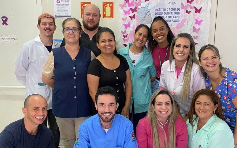 Equipe da UBS Santo Afonso no Dia D pela saúde da mulher