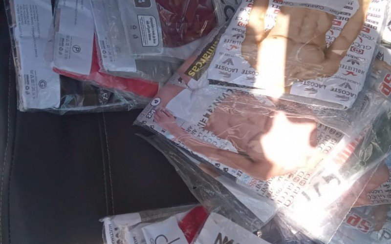 Grande quantidade de cuecas também foram apreendida com o jovem de 19 anos