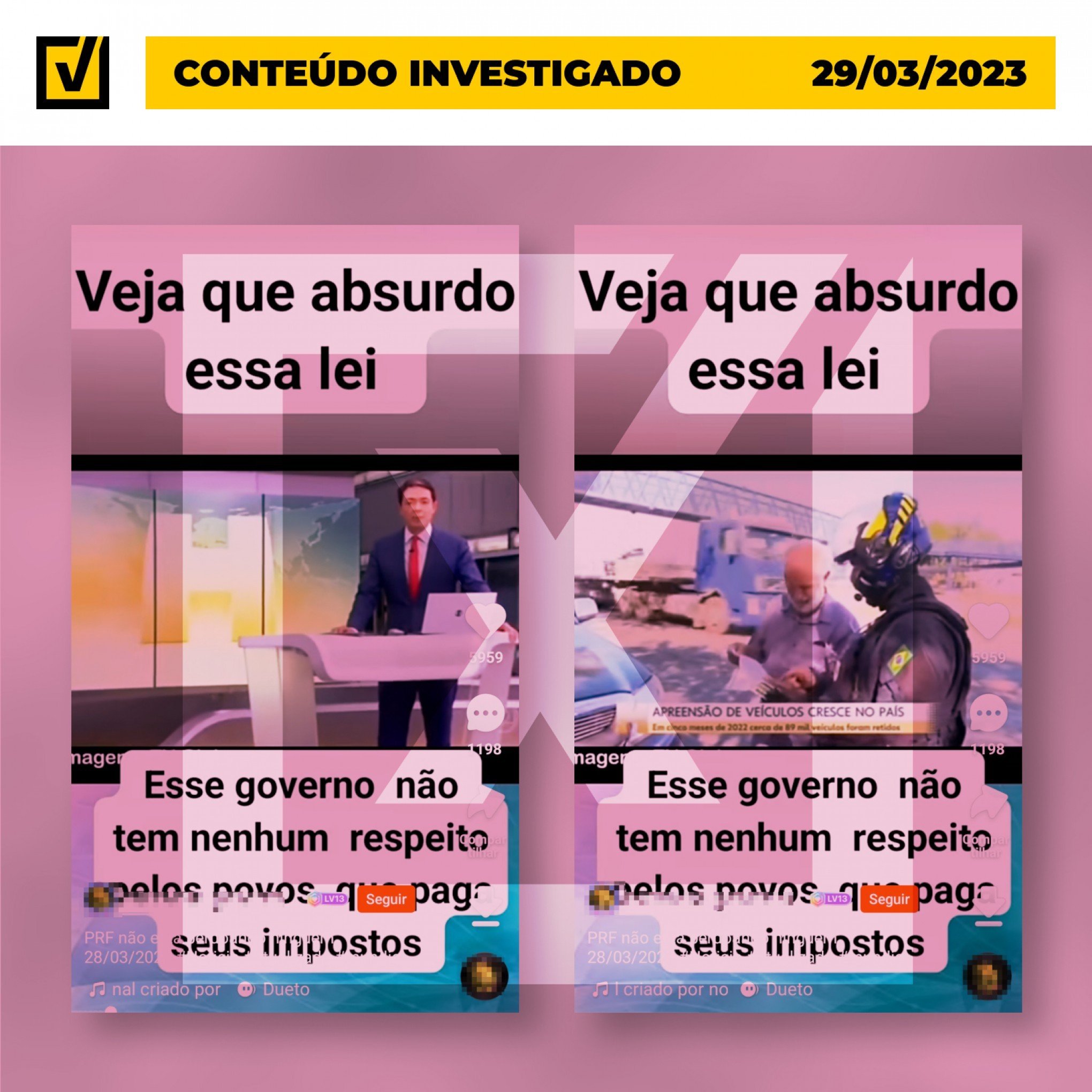 Vídeo usa reportagem sobre apreensões de carros no governo Bolsonaro para criticar gestão Lula