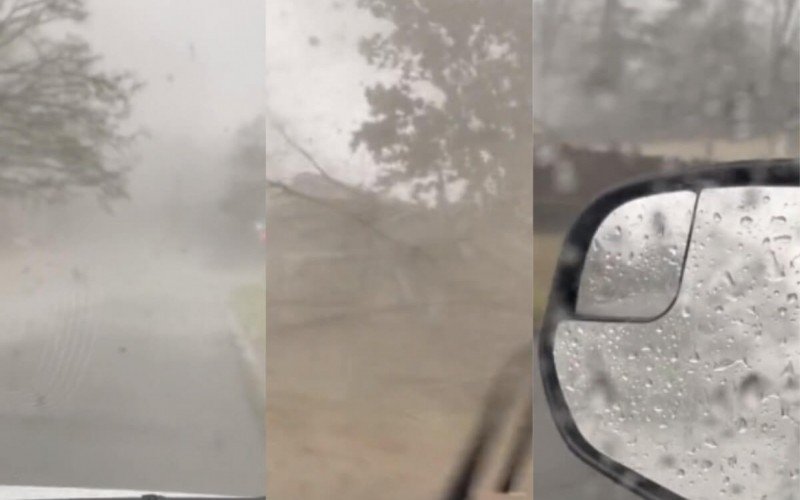 Motorista gravou passagem de tornado de dentro do carro