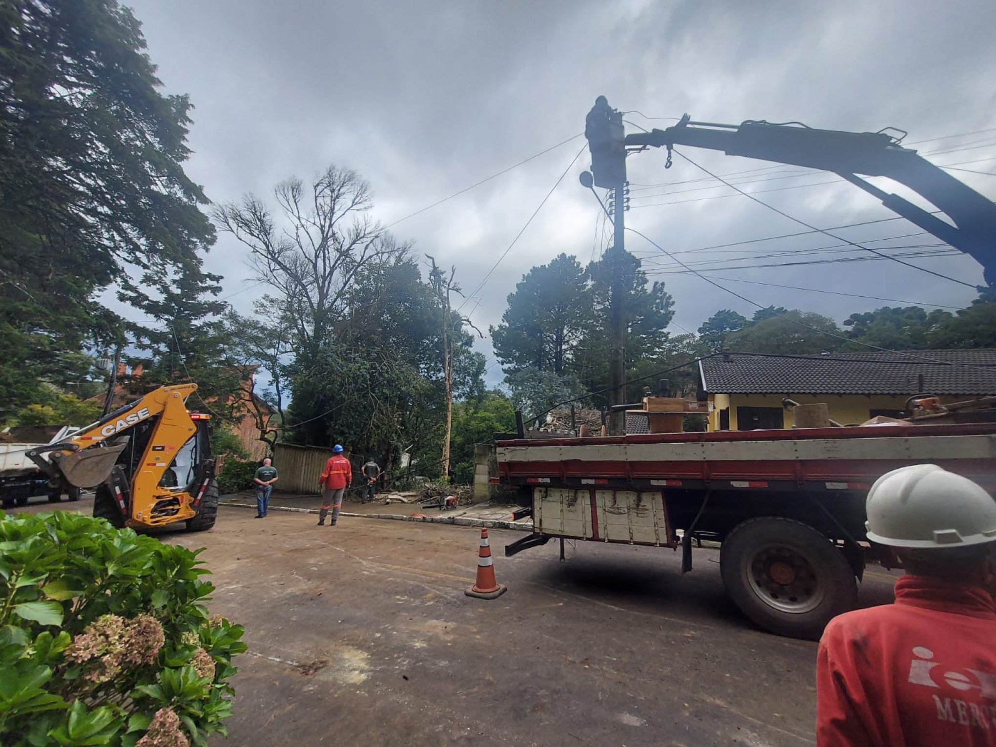 Árvore cai em cima residência no bairro Planalto em Gramado
