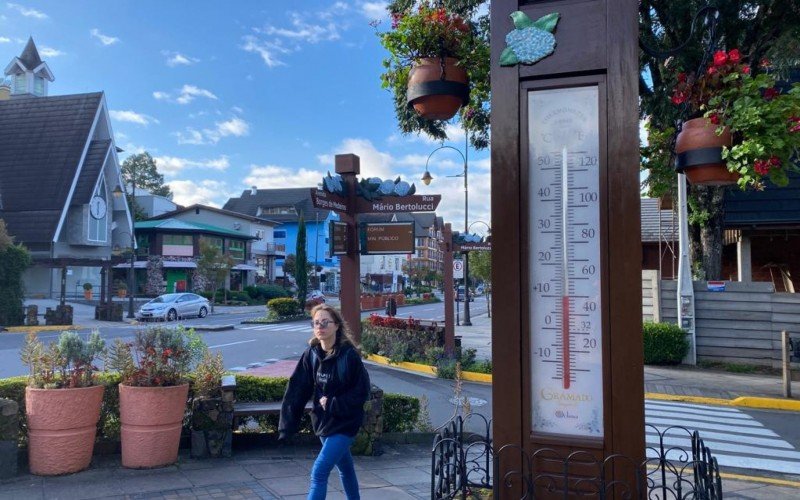 Frio na manhã desta quarta-feira (19) em Gramado