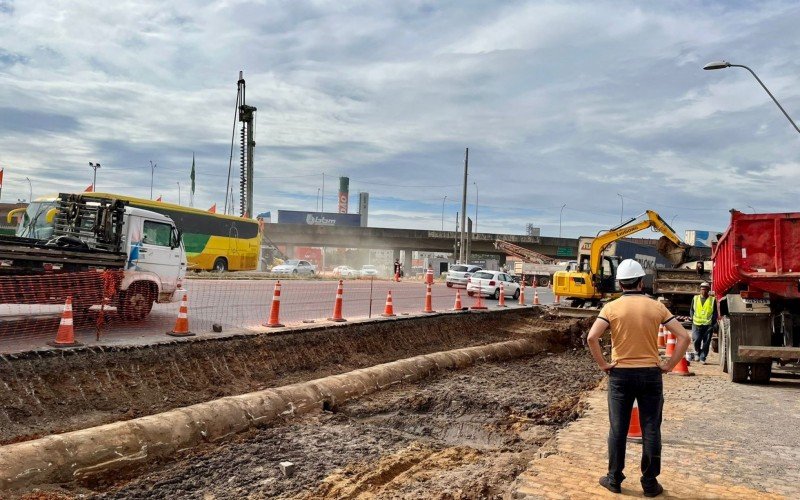 Obra do Complexo de Viadutos da Scharlau na RS-240