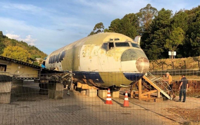 Cabine do Boeing 727 que foi da Varig estará aberta para visitação em Nova Petrópolis