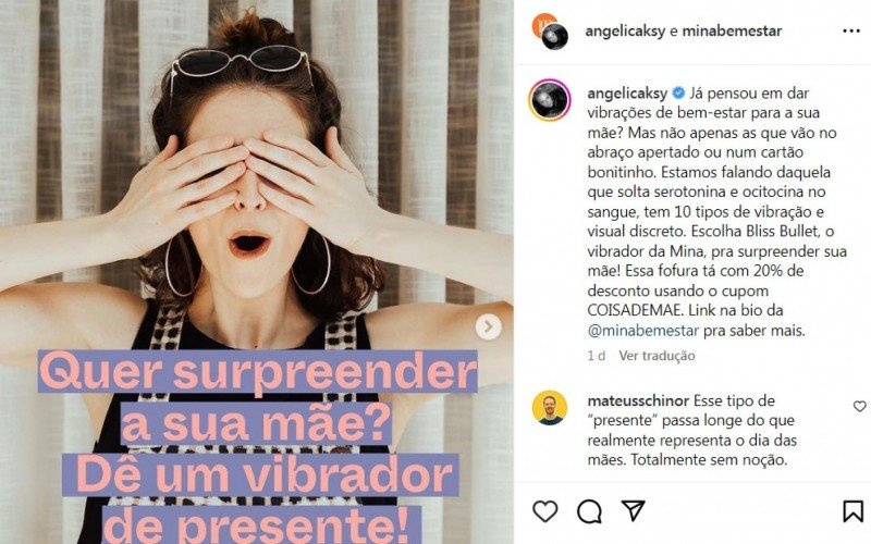 Angélica recomenda vibrador para o Dia das Mães