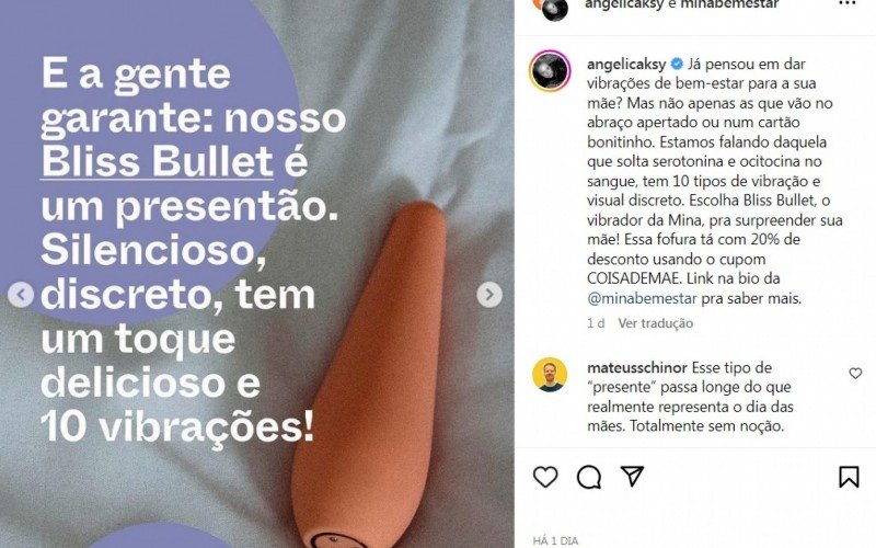 Angélica recomenda vibrador para o Dia das Mães