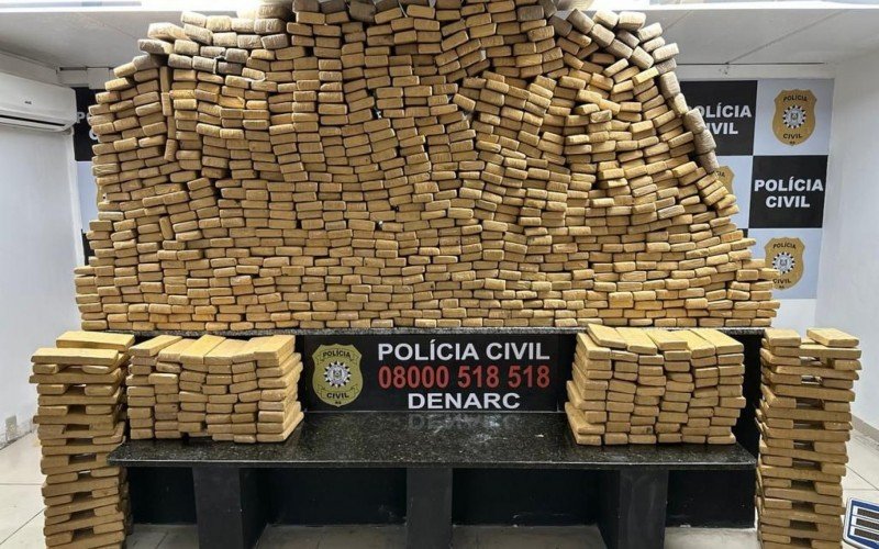 Ao todo, a Polícia apreendeu 600 quilos de maconha