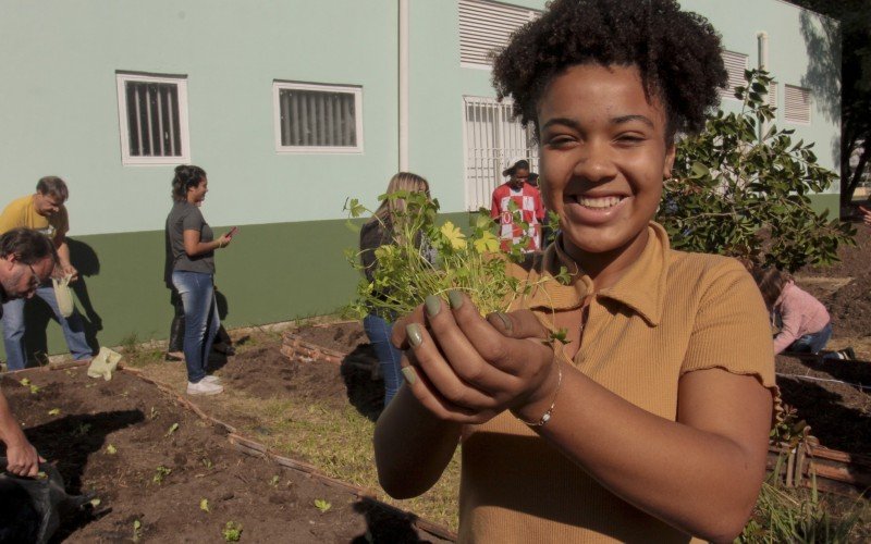 Hevelyn, 16 anos, se empolgou durante o curso
