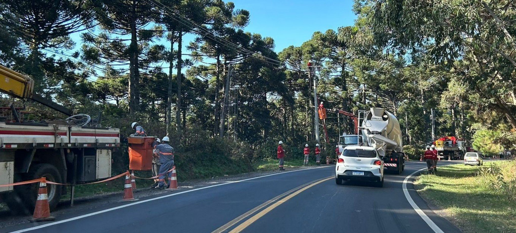 RGE efetua troca de postes e da rede de energia em rodovia em Gramado