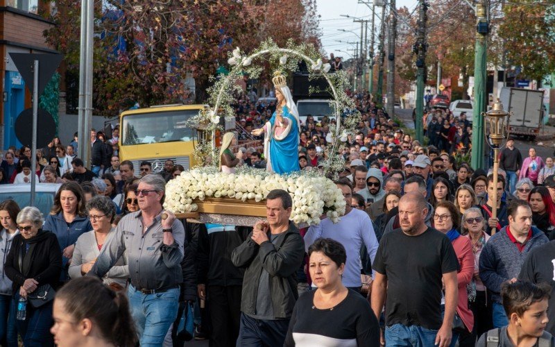Romaria a PÃ© em honra a Nossa Senhora de Caravaggio, em Canela