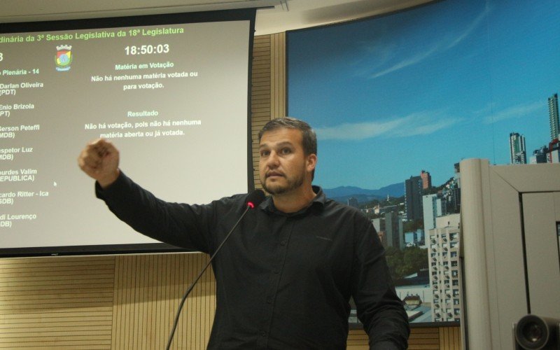 Marcelo Reidel falou sobre a ocologia na Câmara, na noote desta segunda-feira (29)