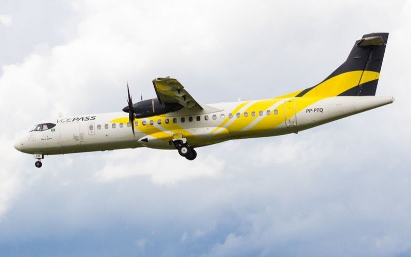 Avião turboélice modelo ATR será utilizado na rota da VoePass entre Porto Alegre e Joinville