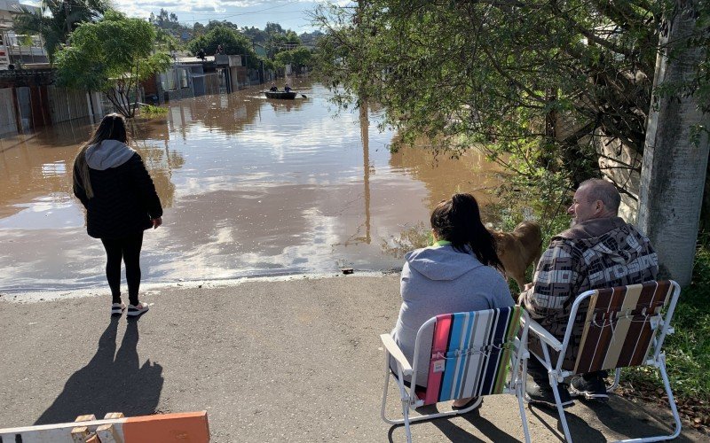 Imagem da enchente no bairro Canudos, em Novo Hamburgo | Jornal NH