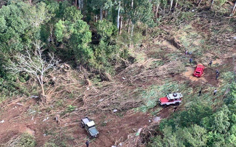 Imagem das buscas por desaparecidos em Caraá | abc+