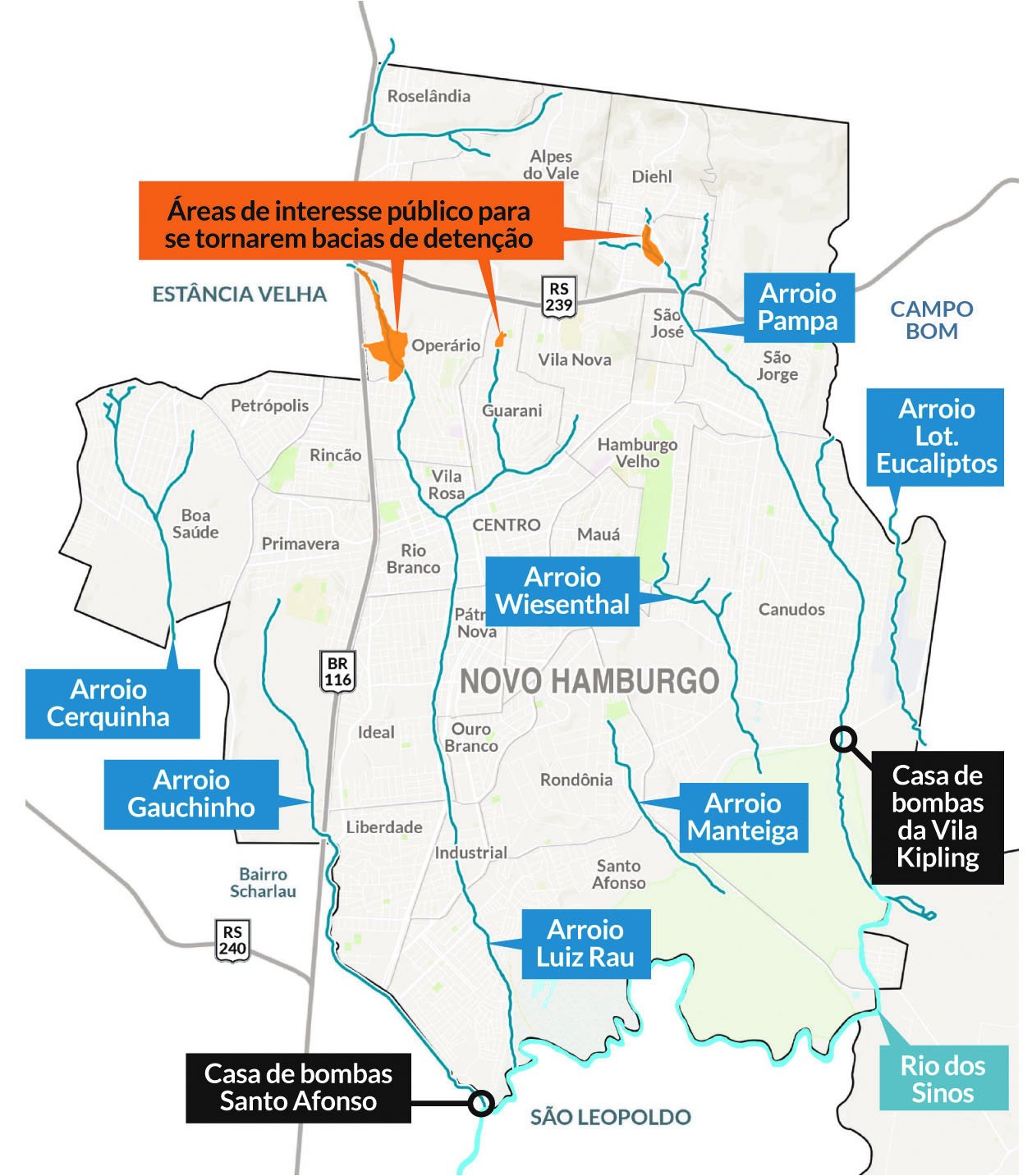 Mapa bacias de detenção