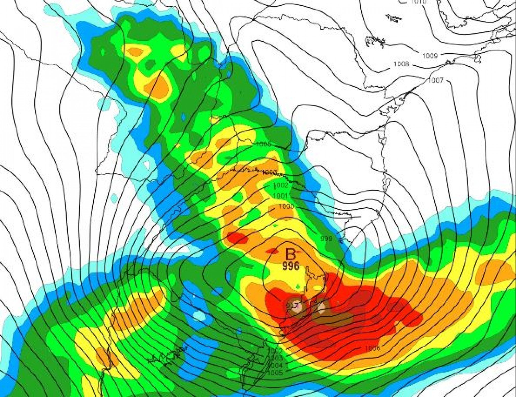 CICLONE: Veja quando centro do ciclone extratropical estará sobre a região metropolitana