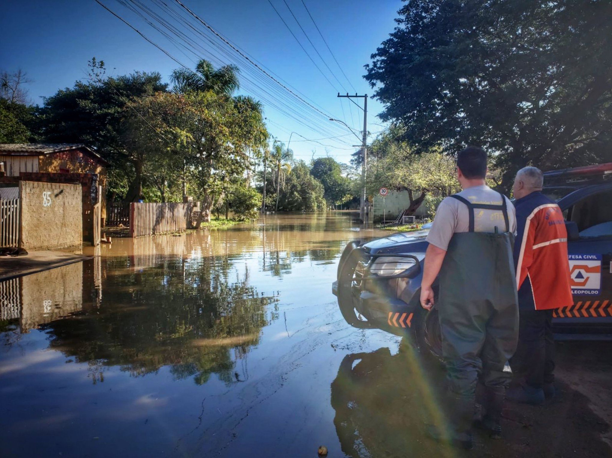 Nível do Sinos chega aos 4,78 metros e segue status de alerta em São Leopoldo