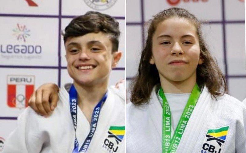Arthur e Isabela, medalhistas de ouro e bronze