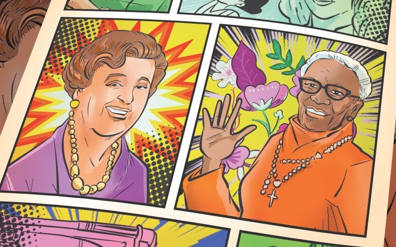 Arte meramente ilustrativa traz duas mulheres que serão homenageadas: Maria Emília de Paula Gusmão (e) e Nair Leopoldina de Oliveira | Jornal NH