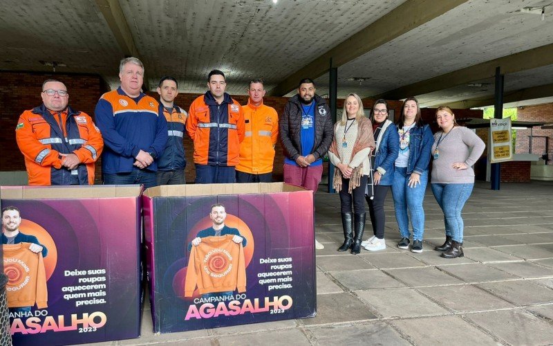 Equipe da Defesa Civil recepcionou os visitantes 