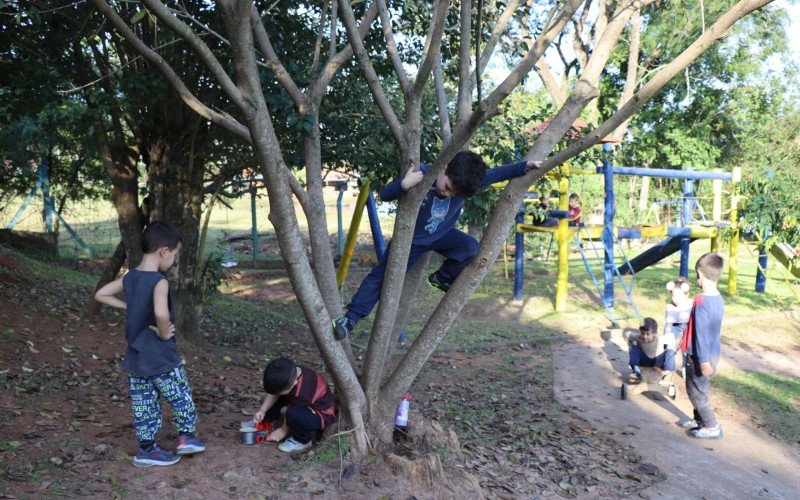 EMEI D. Pedro I estimula brincadeiras no pÃ¡tio da escola