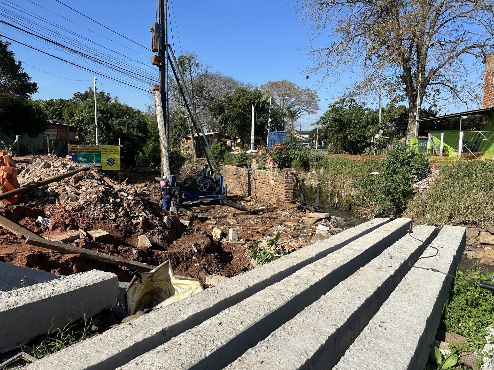 NOVO HAMBURGO: Obra de ponte sobre o Pampa é retomada após seis meses