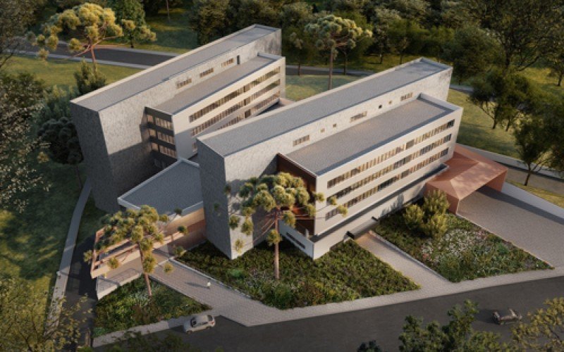 Estrutura do novo hospital que será construído em Canela
