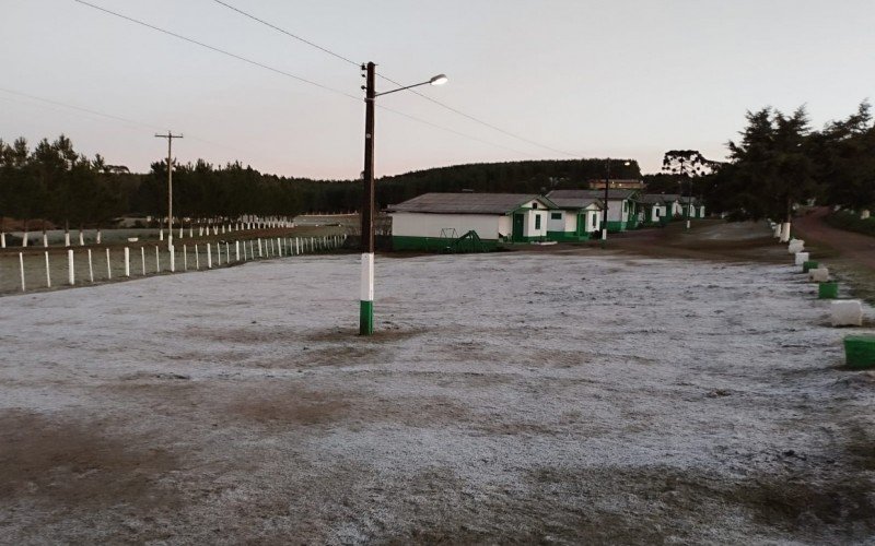 Geada em SÃ£o Francisco de Paula neste domingo, 13 de agosto de 2023, com mÃ­nima de -1.4