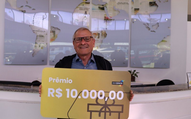 Gilberto Wichmann ganhou o terceiro prêmio de R$ 10 mil do Grupo Sinos | Jornal NH