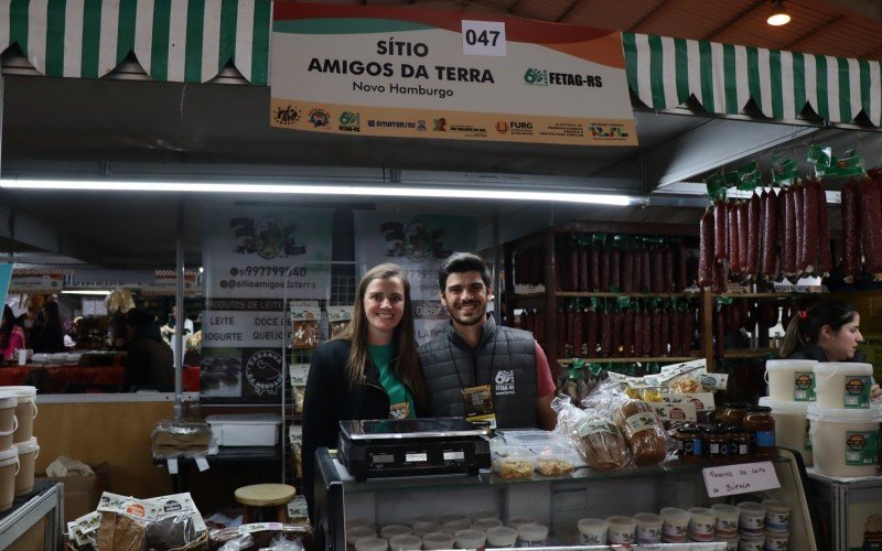 De Novo Hamburgo, o Sítio Amigos da Terra volta à Expointer após dez anos. "É positivo em vendas e também em divulgação", afirma a proprietária Denise Bárbaro da Rosa, que trabalha com o irmão Éder Bárbaro da Rosa. | Jornal NH