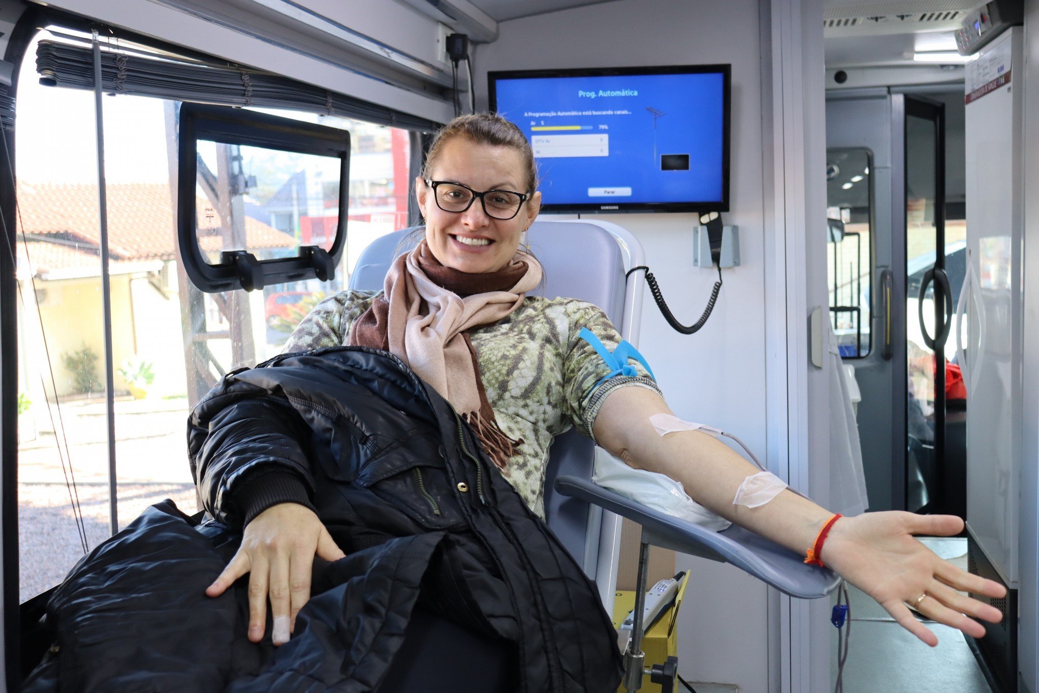 Ônibus do Hemocentro faz coleta de sangue em Estância Velha