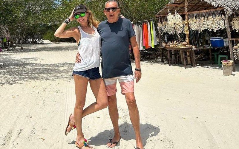 Galvão Bueno e Desirée Soares em Jericoacoara, no Ceará | abc+