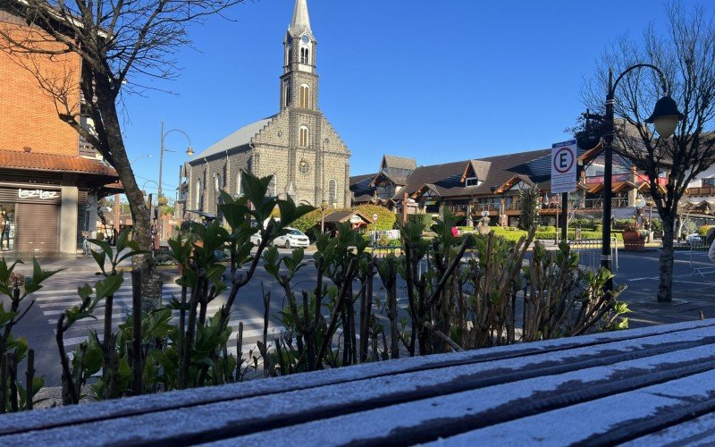 Geada no amanhecer desta segunda-feira tambÃ©m em Gramado