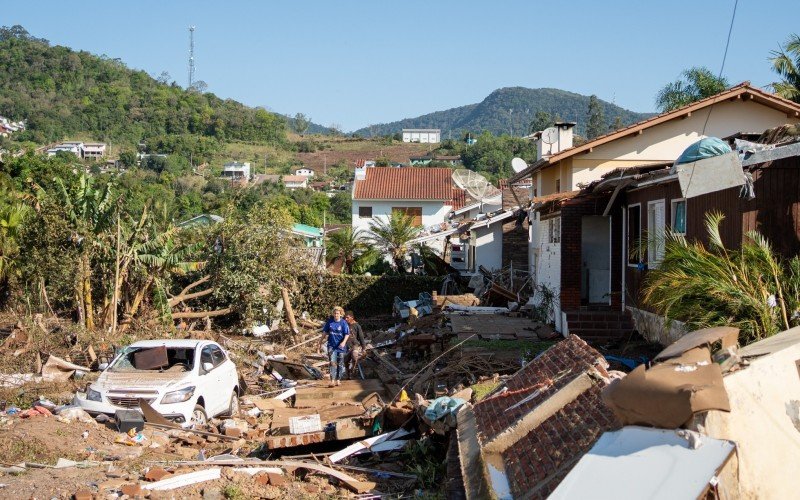 CenÃ¡rio de destruiÃ§Ã£o em Roca Sales apÃ³s a cheia histÃ³rica do Rio Taquari